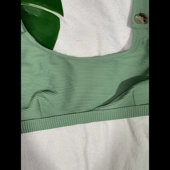 NEW 2PC Rhythm Palm Springs Ribbed Bikini‎ Top + Bottom in Eden [SZ Large ] SET - Picture 8 of 16